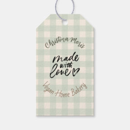 Etiquetas Para Regalos Small Vegan Home Bakery Made with love Pattern