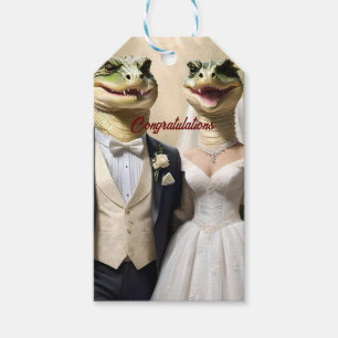 Etiquetas Para Regalos "Snapping Up Love: Un asunto de Boda cocodrilo"