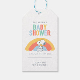 Etiquetas Para Regalos Snoopy y Woodstock Rainbow Baby Shower Gracias G