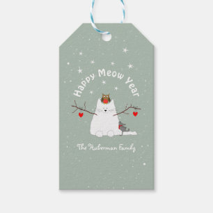 Etiquetas Para Regalos Snowcat, 'Feliz Año Próximo'