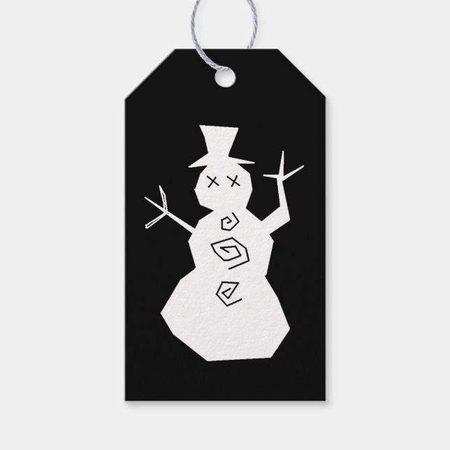 Etiquetas Para Regalos Snowman (Anverso)