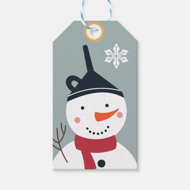 Etiquetas Para Regalos Snowman (Anverso)