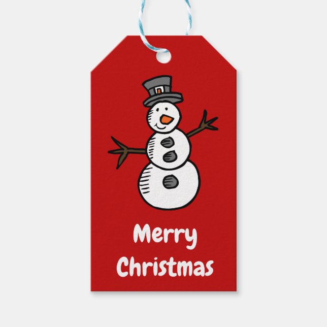 Etiquetas Para Regalos Snowman (Anverso)