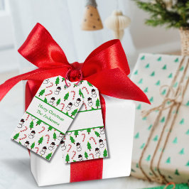 Etiquetas Para Regalos Snowman Candy Cane Christmas Tree Pattern