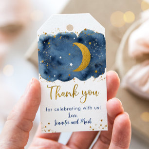 Etiquetas Para Regalos Sobre el Baby Shower de la Galaxia de Oro de la Ar