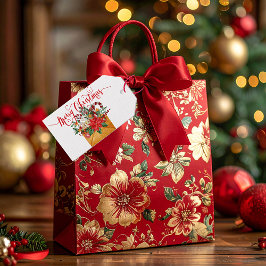 Etiquetas Para Regalos Sobre floral de Feliz Navidad