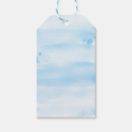 Etiquetas Para Regalos Soft Blue Watercolor Brush