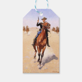 Etiquetas Para Regalos Soldado de la Llanura (Jinete de Caballo Vaquero)