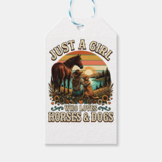 Etiquetas Para Regalos Sólo una chica que ama los caballos y los perros