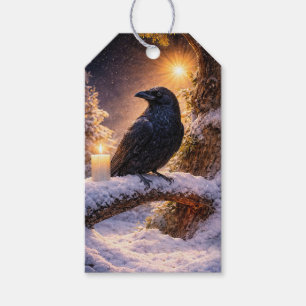 Etiquetas Para Regalos Solsticio de Invierno Yule Cuervo Hermoso
