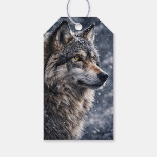 Etiquetas Para Regalos Solsticio de Invierno Yule Lobo Hermoso