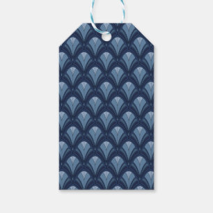 ETIQUETAS PARA REGALOS SOMBRAS DE PATRONES DE ART DECO AZULES