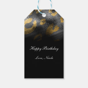 Etiquetas Para Regalos Sombras Negras y Estampado de Leopardo Chic Exótic