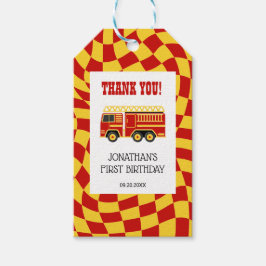 Etiquetas Para Regalos Sonar El Alarma Del Camión De Fuego Verificado Cum