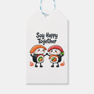 Etiquetas Para Regalos Soy feliz juntos Sushi Kawaii comida japonesa