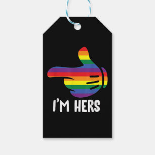 Etiquetas Para Regalos Soy su pareja lesbiana arcoíris Divertido orgullo
