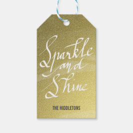 Etiquetas Para Regalos Sparkke and Shine Script manuscrito vacaciones de 