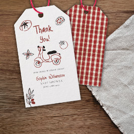 Etiquetas Para Regalos Special Delivery Italian Food Red Baby Shower 