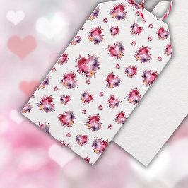 Etiquetas Para Regalos Splash de corazones de San Valentín