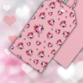 Etiquetas Para Regalos Splash de corazones de San Valentín