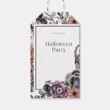 Spooky Floral Halloween Birday Party Card