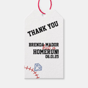 Etiquetas Para Regalos Sports Béisbol Homerun Brillo Despedida de soltera