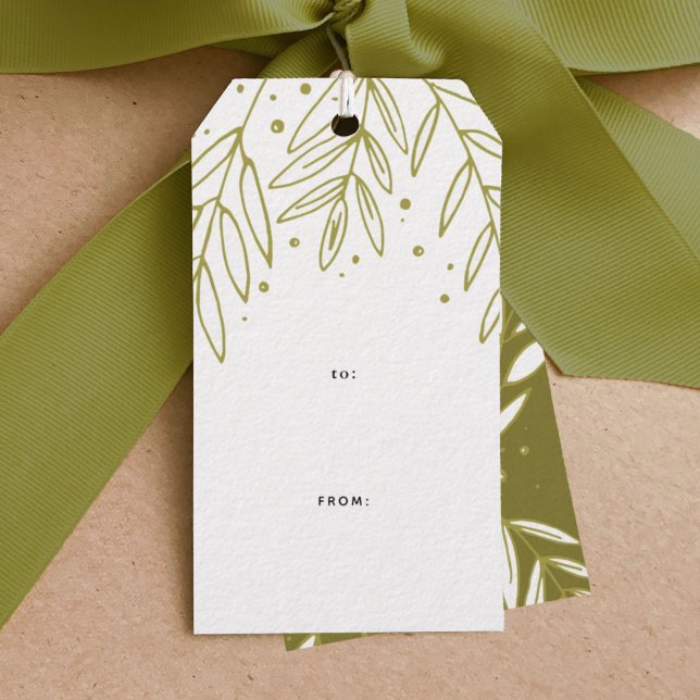 Etiquetas Para Regalos Sprigs Botanical (Green sprigs botanical gift tag.)