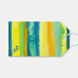 Etiquetas Para Regalos SPWW Tangoed Tiers Verde Turquesa y Naranja