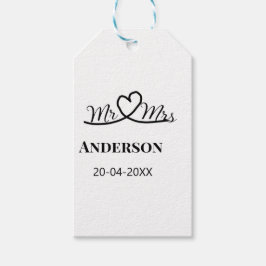 Etiquetas Para Regalos Sr. y Sra. añada apellido fecha año de boda favor 