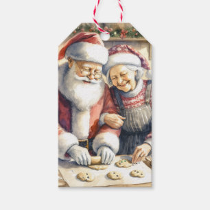 Etiquetas Para Regalos Sr. y Sra. Clause Cute Navidades hacia y desde
