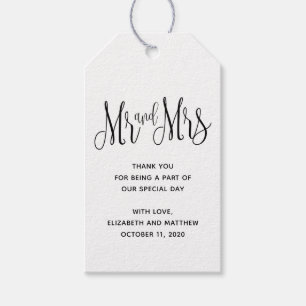 Etiquetas Para Regalos Sr y Sra país gracias. Boda rústica