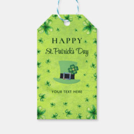 Etiquetas Para Regalos St. Patrick’s Day Watercolor Shamrock on green