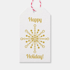 Etiquetas Para Regalos Starburst de oro moderno retro-atómico de mediados