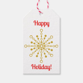 Etiquetas Para Regalos Starburst Retro Atomic MidCentury Mod Red & Gold