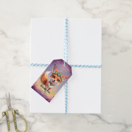 Etiquetas Para Regalos Starlit Fox of the Moonlit Meadows.