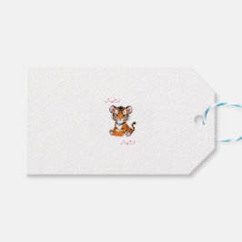 Etiquetas Para Regalos Sticker🐯Baby Tiger Art with Pink Butterflies -
