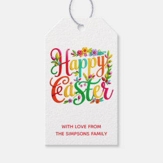 Etiquetas Para Regalos Stylish Colorful Floral Happy Easter
