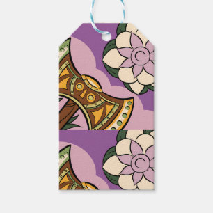Etiquetas Para Regalos Stylized Axe and Flower Design