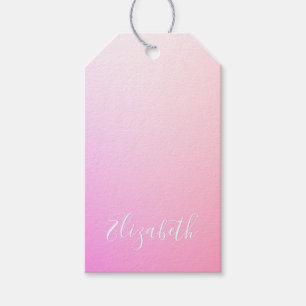 Etiquetas Para Regalos Su nombre o palabra   Gradación De Ombre Rosa