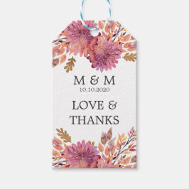 Etiquetas Para Regalos Sueño de otoño | Monograma Boda Gracias Por Favor