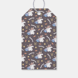 Etiquetas Para Regalos Sueños de Taurus - Patrón de conejito Zodiac Sleep