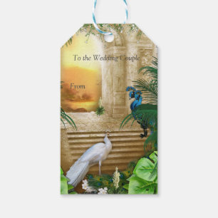Etiquetas Para Regalos Sueños del templo real del pavo real de oro