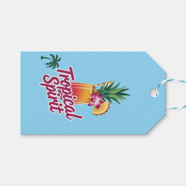 Etiquetas Para Regalos Sueños Tropicales (Frente (Horizontal))