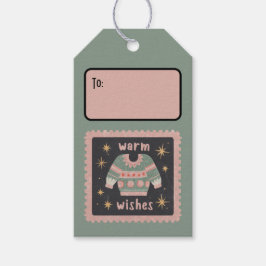 Etiquetas Para Regalos Suéter de Sellos de Papel Retro Personalizados con