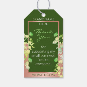 Etiquetas Para Regalos Suministros de productos florales Selva Verde y Or