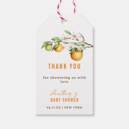 Etiquetas Para Regalos Summer Naranja Citrus Baby Shower Gracias