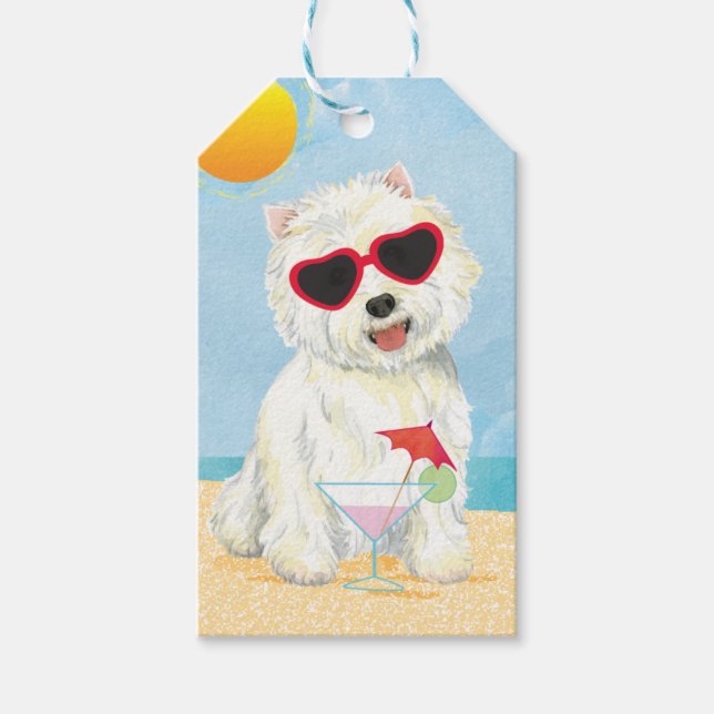 Etiquetas Para Regalos Summer Westie (Anverso)