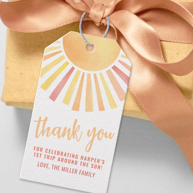 Etiquetas Para Regalos Sun Gracias (Sun Thank You Gift Tags)
