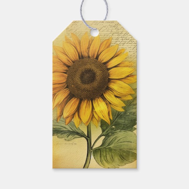 Etiquetas Para Regalos Sunflower (Anverso)