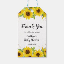 Sunflower Baby Shower Gracias